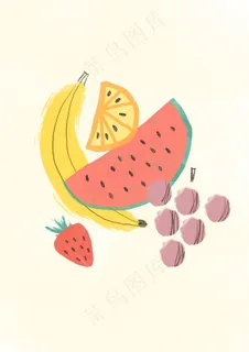 手绘水果插画生活元素 手绘水果插画生活元素