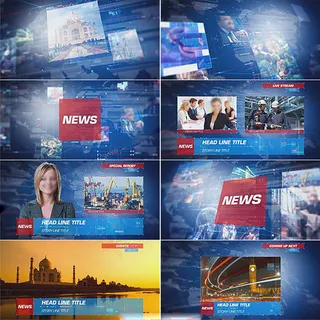 专业的高科技风格新闻频道整体包装A...