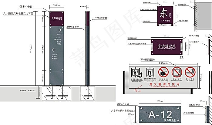 户外广告指示牌矢量素材