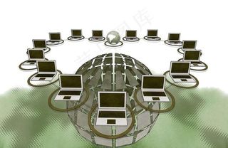 笔记本电脑和地球图片