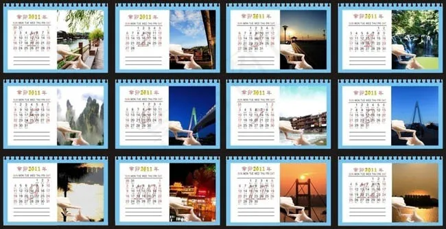 2011兔年台历设计矢量素材03