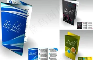 立体精美的小册子模板矢量素材