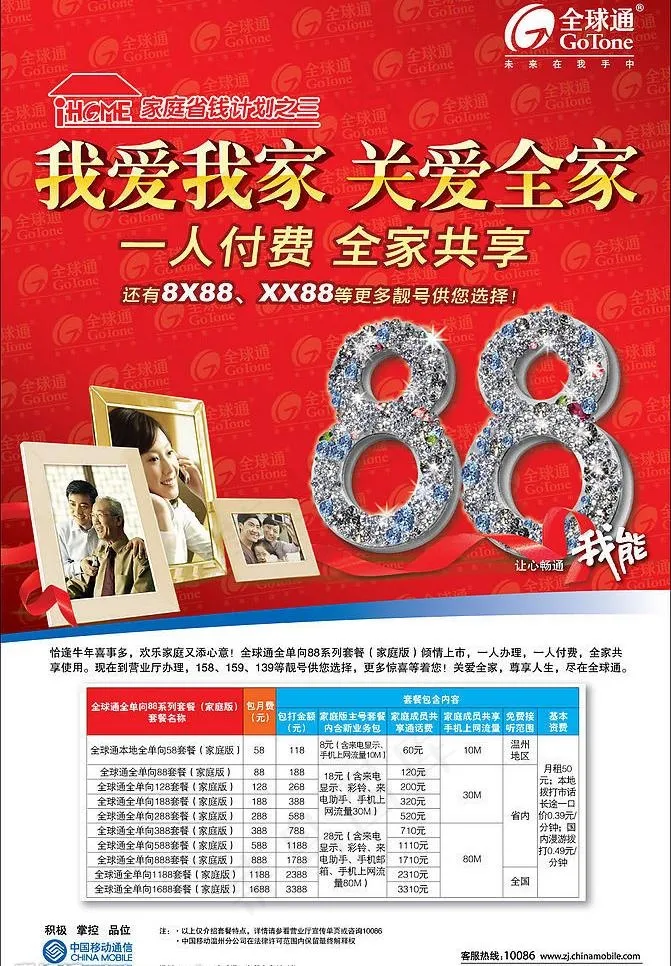 中国移动88套餐海报图片