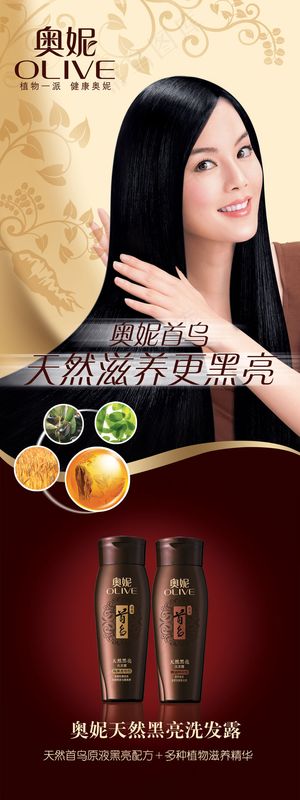 奥妮黑亮洗发露广告PSD分层
