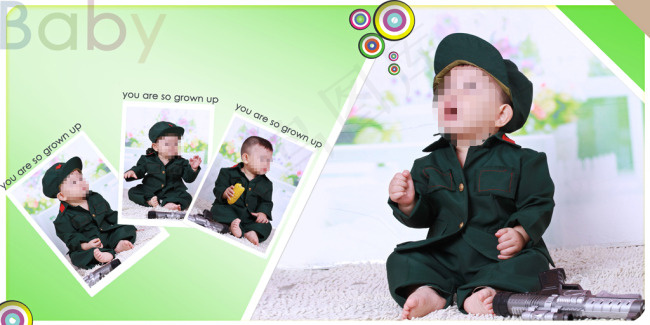 儿童红军宝宝相册模板