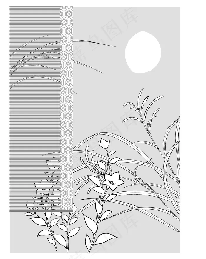 窗帘百合矢量素材ai矢量模版下载