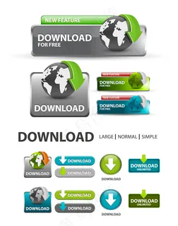 创意网站按钮设计元素矢量素材20