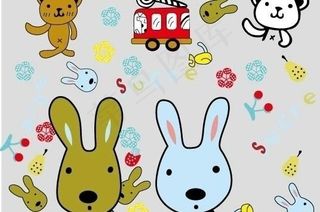 流行包装纸矢量动物图片