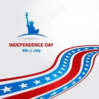 美国国旗背景与自由女神像