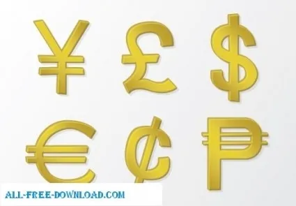 金的载体货币符号eps,ai矢量模版下载