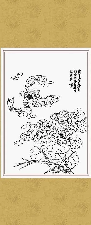 风荷图片ai矢量模版下载