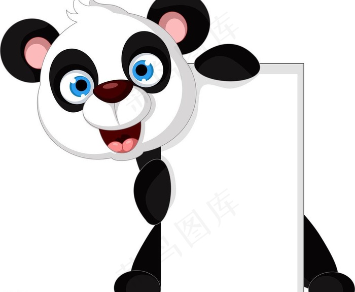 手拿广告牌的熊猫图片