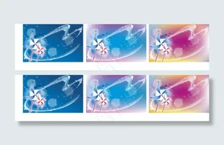 矢量幻彩背景唯美风车线条模板系列素...