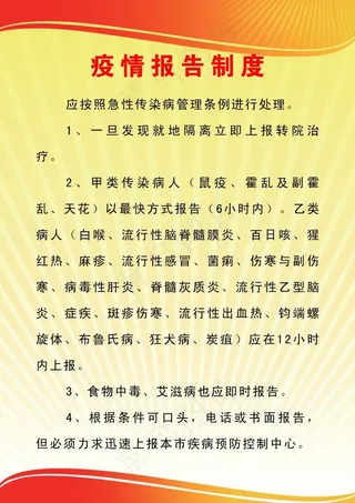 疫情报告制度展板图片