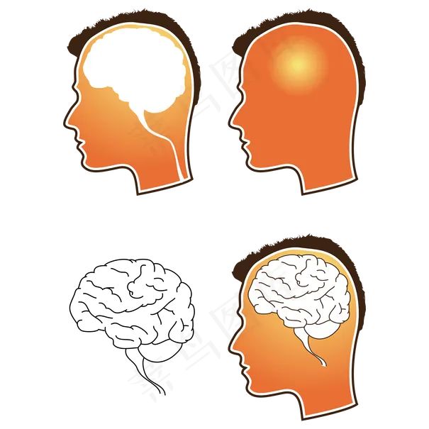 人类的大脑矢量eps,ai矢量模版下载