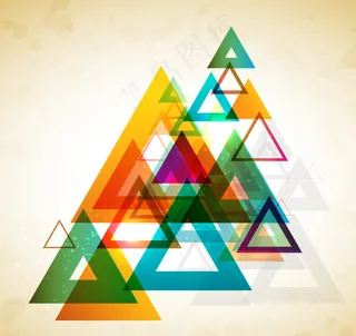 彩色三角环背景矢量素材图片