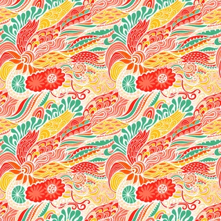 向量的无缝纹理与摘要花没完没了的背...