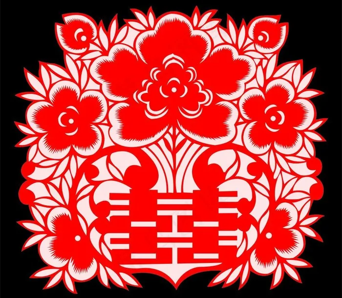 喜字剪纸图片cdr矢量模版下载