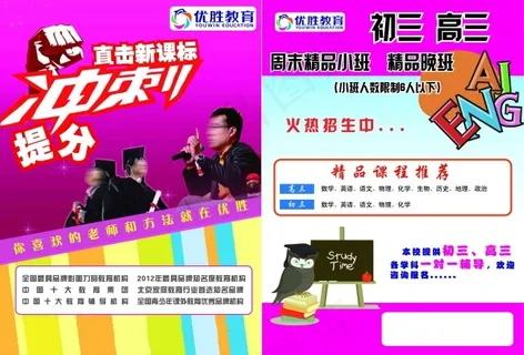 教育冲刺提分彩页红色背景宣传