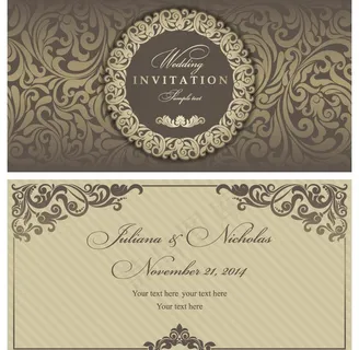 古典花纹 婚卡图片