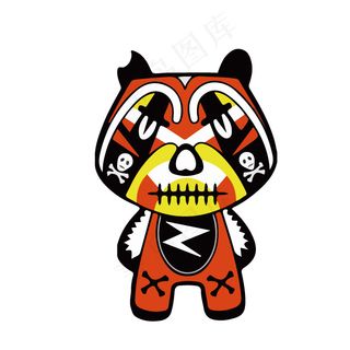 矢量 卡通 动物 暴力熊 灵异风格...