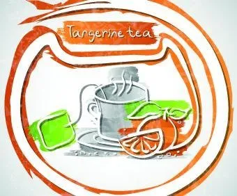 不同的水果茶设计矢量图04