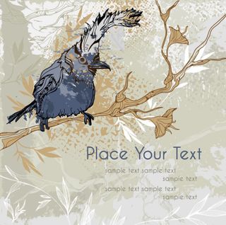 经典工笔画鸟04—矢量素材