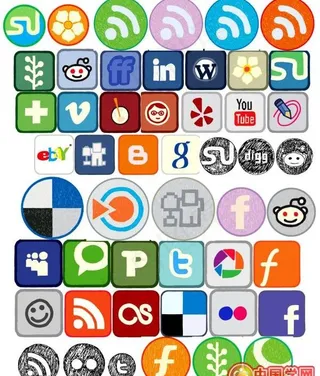 可爱涂鸦网页设计小图标矢量素材