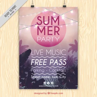 欢乐夏日海滨派对休闲时光旅游海报