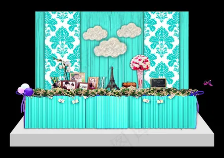 婚礼场景设计迎宾台效果图