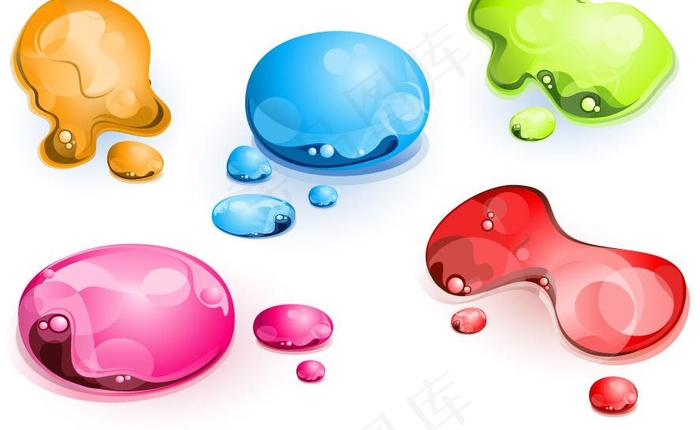 多彩水珠水滴图片