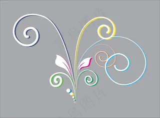 老式的蓬勃发展的装饰元素