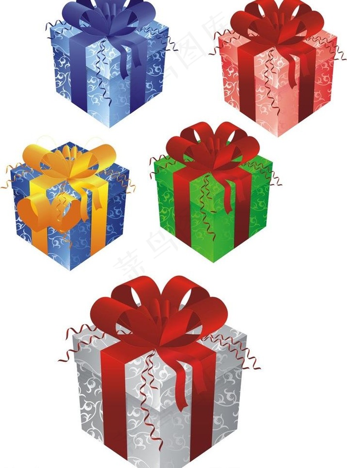 丝带花纹礼盒图片