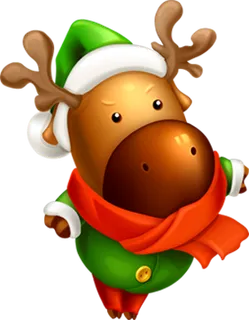 圣诞节卡通鹿免扣PNG素材