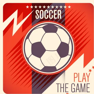 红色足球背景矢量素材图片
