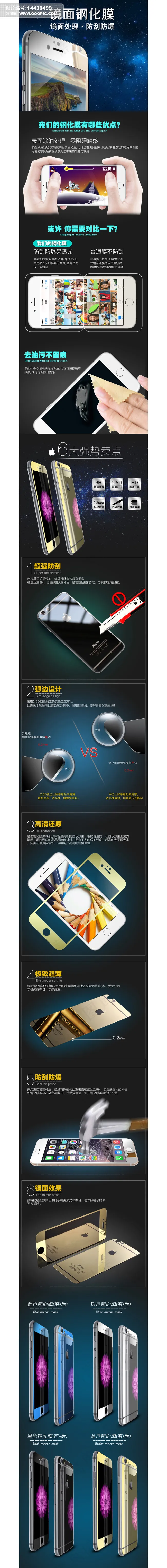 淘宝手机玻璃贴膜详情页模板psd模版下载
