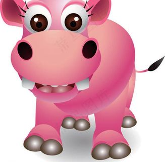 河马卡通动物图片