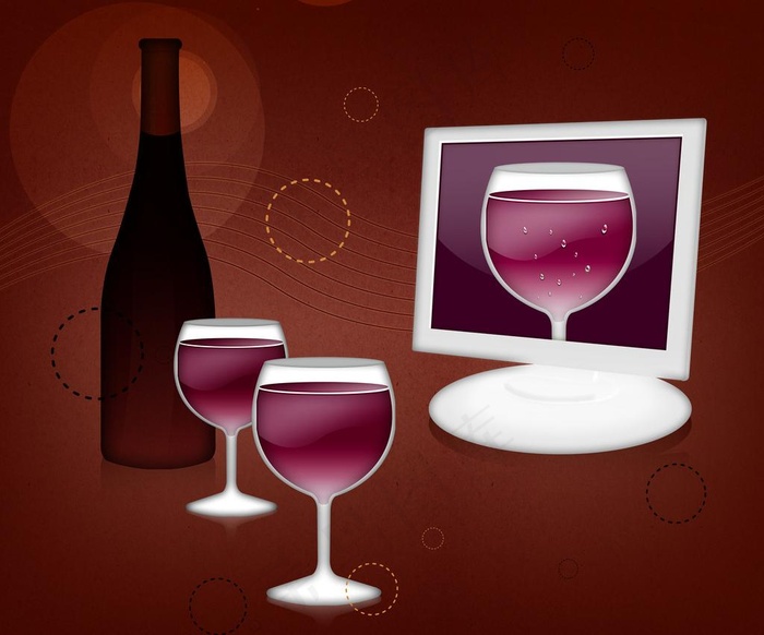 梦幻红酒杯素材图片