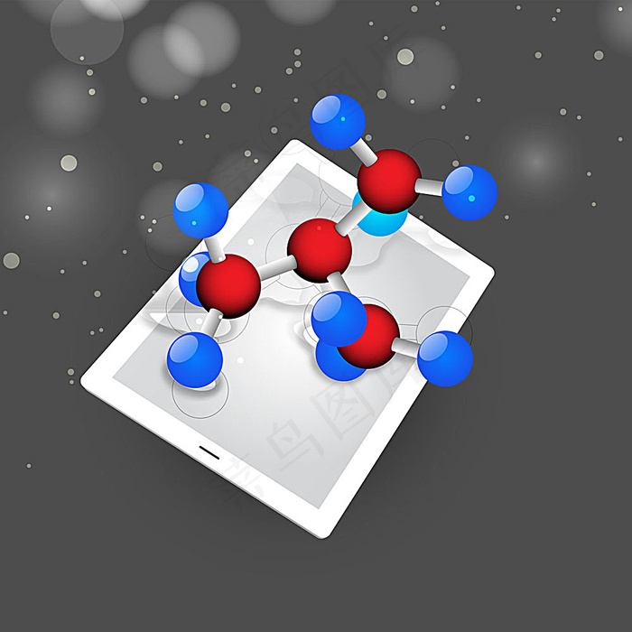 平板电脑与分子结构eps,ai矢量模版下载