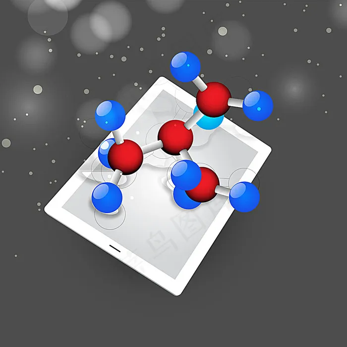 平板电脑与分子结构eps,ai矢量模版下载
