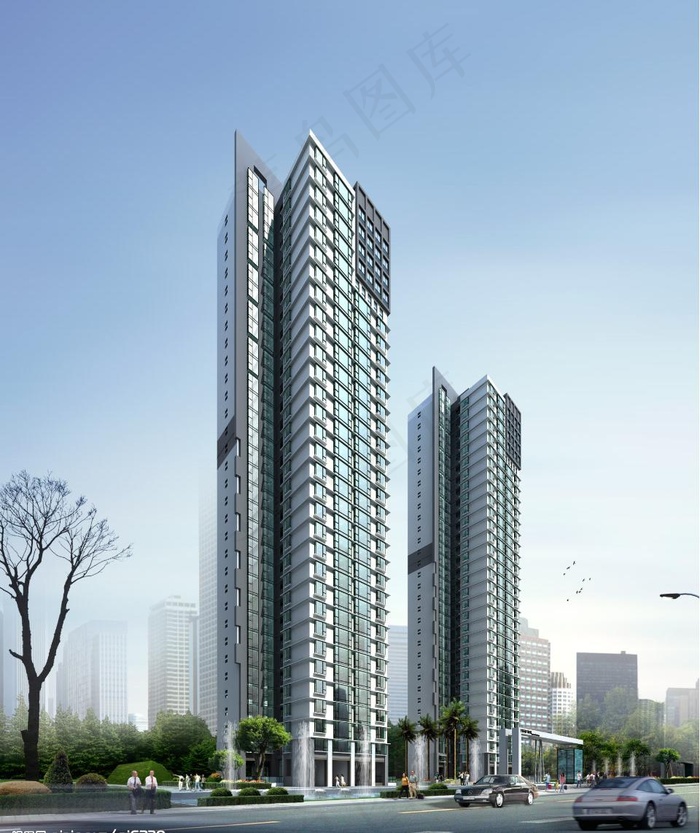建筑效果图图片(3077X3850(DPI:72))psd模版下载