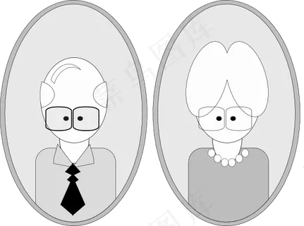 爷爷和奶奶剪贴画