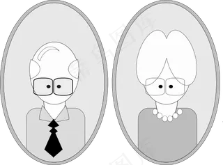 爷爷和奶奶剪贴画