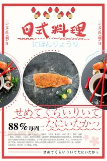 餐饮海报 日式餐饮 日料 寿司 刺身 三文鱼