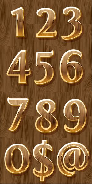 木质底纹水晶质感数字