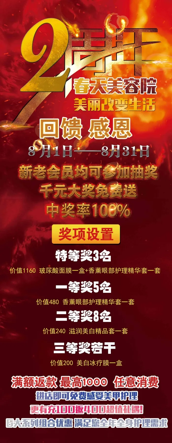 2周年美容院x展架