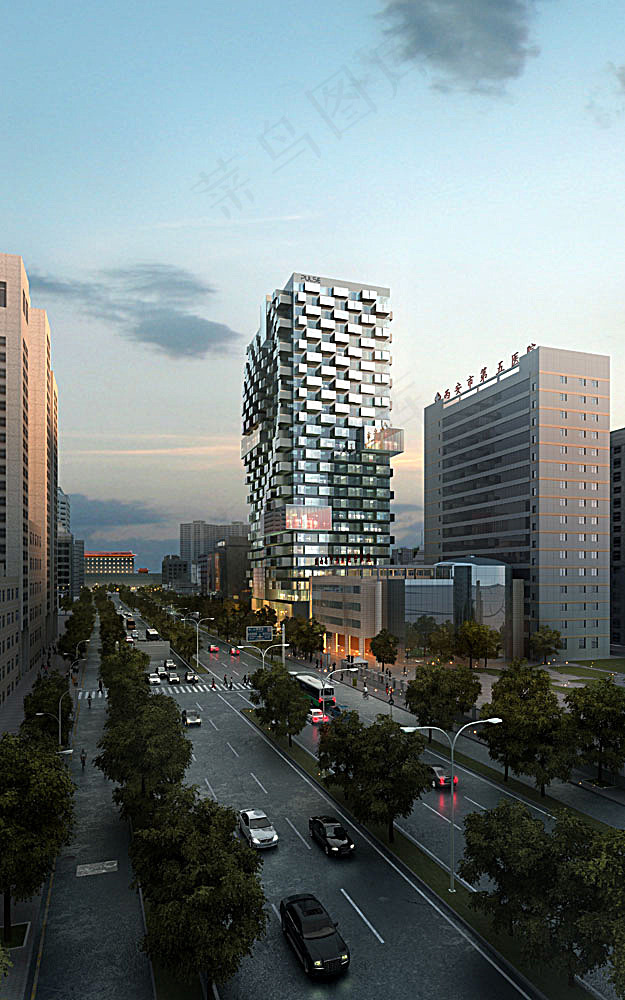 商业建筑效果图(3250X5200(DPI:72))psd模版下载