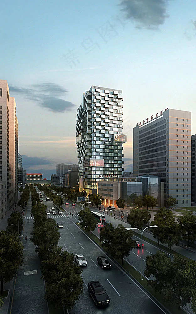 商业建筑效果图(3250X5200(DPI:72))psd模版下载