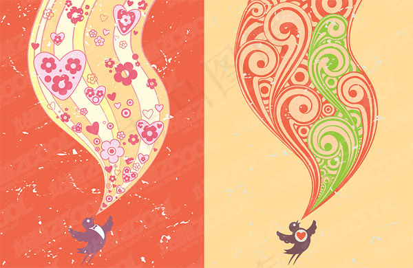 鸟的主题元素矢量素材的趋势