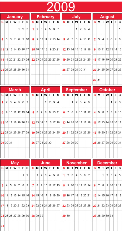 2009日历ai矢量模版下载